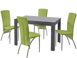 Комплект мебели для столовой Notio Living Lori 120/Nevada, серый/зеленый цена и информация | Комплекты мебели для столовой | pigu.lt