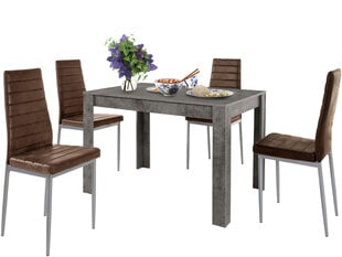 Комплект мебели для столовой Notio Living Lori 120/Kota, серый/коричневый  цена и информация | Комплекты мебели для столовой | pigu.lt