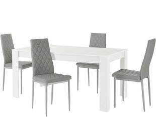 Комплект мебели для столовой Notio Living Lori 160/Barak, белый/серый цена и информация | Комплекты мебели для столовой | pigu.lt