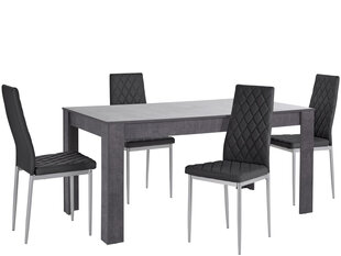 Комплект мебели для столовой Notio Living Lori 160/Barak, темно-серый/черный цена и информация | Комплекты мебели для столовой | pigu.lt