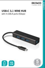 Deltaco USBC-HUB12, USB-C, USB-A цена и информация | Кабели и провода | pigu.lt