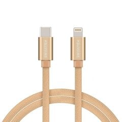 Swissten Textile USB-C To Lightning (MD818ZM/A) Data and Charging Cable Fast Charge / 3A / 1.2m Gold kaina ir informacija | Kabeliai ir laidai | pigu.lt