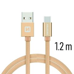 Swissten Textile, USB-C, 1.2m kaina ir informacija | Laidai telefonams | pigu.lt