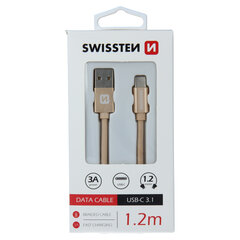 Swissten Textile SW-QU-TYPC-3.1-1.2M-GO kaina ir informacija | Laidai telefonams | pigu.lt