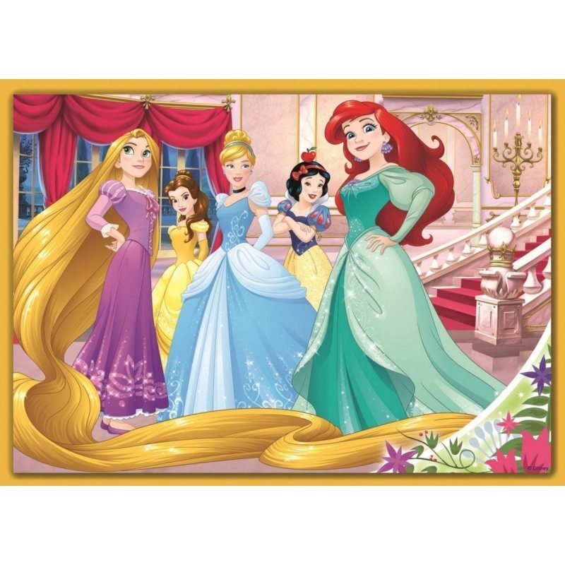 Dėlionių rinkinys Trefl 4 in 1 Disney Princess, 70+54+48+35 kaina ir informacija | Dėlionės (puzzle) | pigu.lt