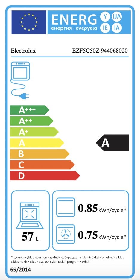 Electrolux EZF5C50Z kaina ir informacija | Orkaitės | pigu.lt