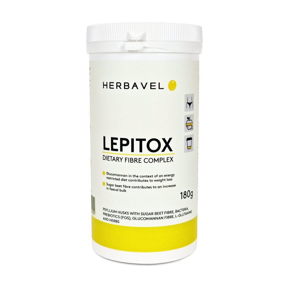 Maisto papildas Lepitox Dietary Fibre Complex Herbavel 180 g miltelių kaina ir informacija | Vitaminai, maisto papildai, preparatai gerai savijautai | pigu.lt