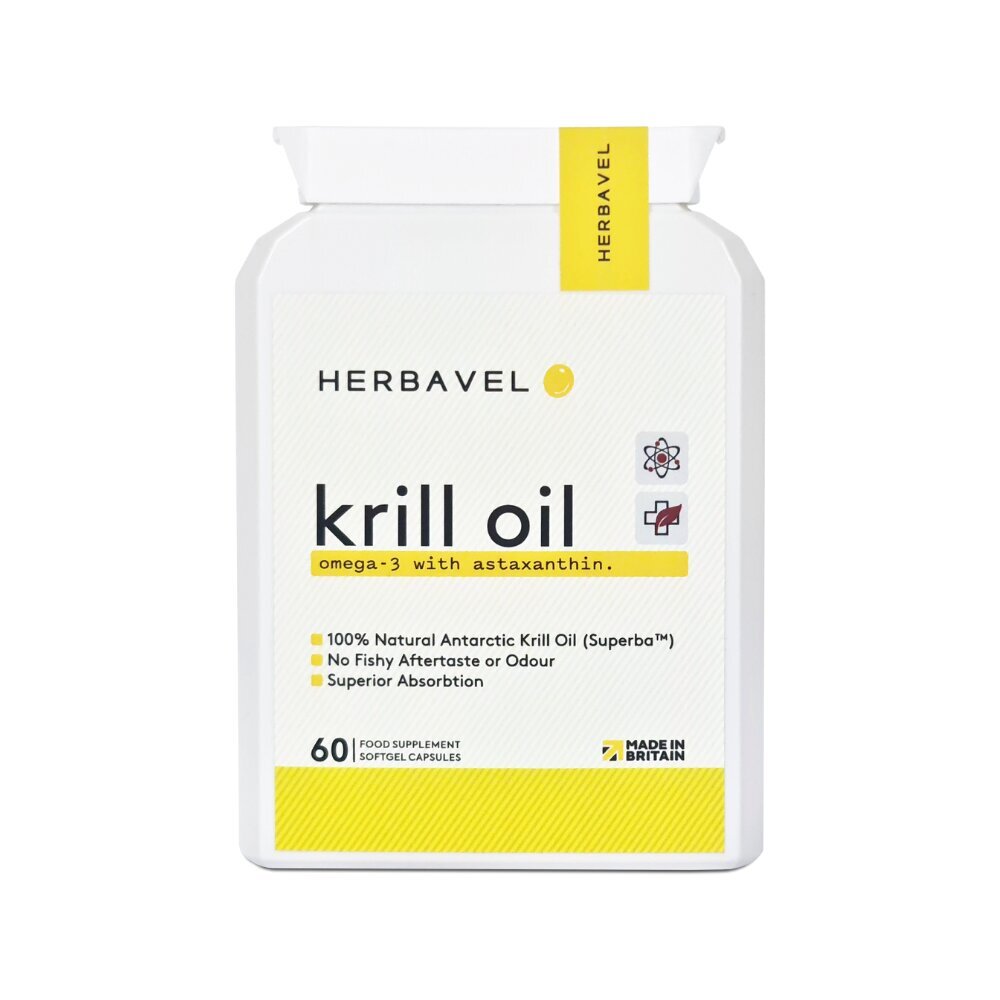 Maisto papildas Krill Oil Herbavel 60 kaps. kaina ir informacija | Vitaminai, maisto papildai, preparatai gerai savijautai | pigu.lt