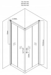 Душевая кабина Mexen Rio, 70x70,80x80,90x90, прозрачная цена и информация | Душевые кабины | pigu.lt