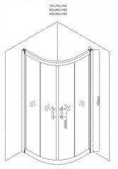 Полукруглая душевая кабина Mexen Rio, 70x70, 80x80,90x90, прозрачная цена и информация | Душевые кабины | pigu.lt