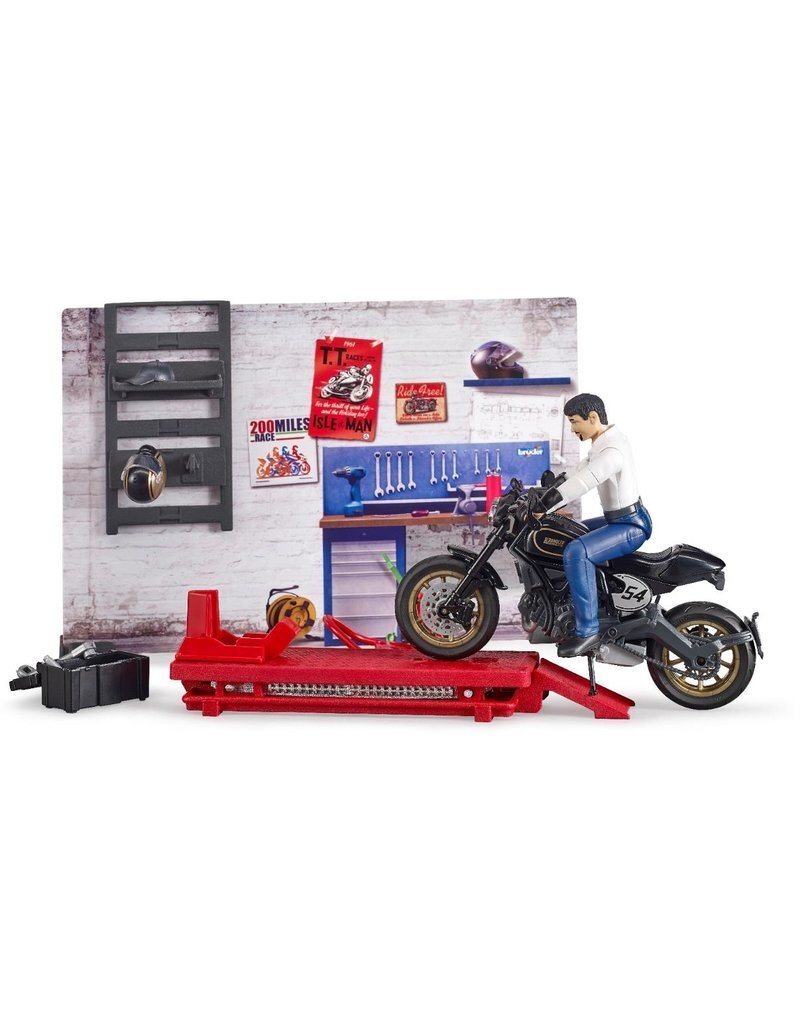 Rinkinys Motociklų servisas Bruder, 62101 цена и информация | Žaislai berniukams | pigu.lt
