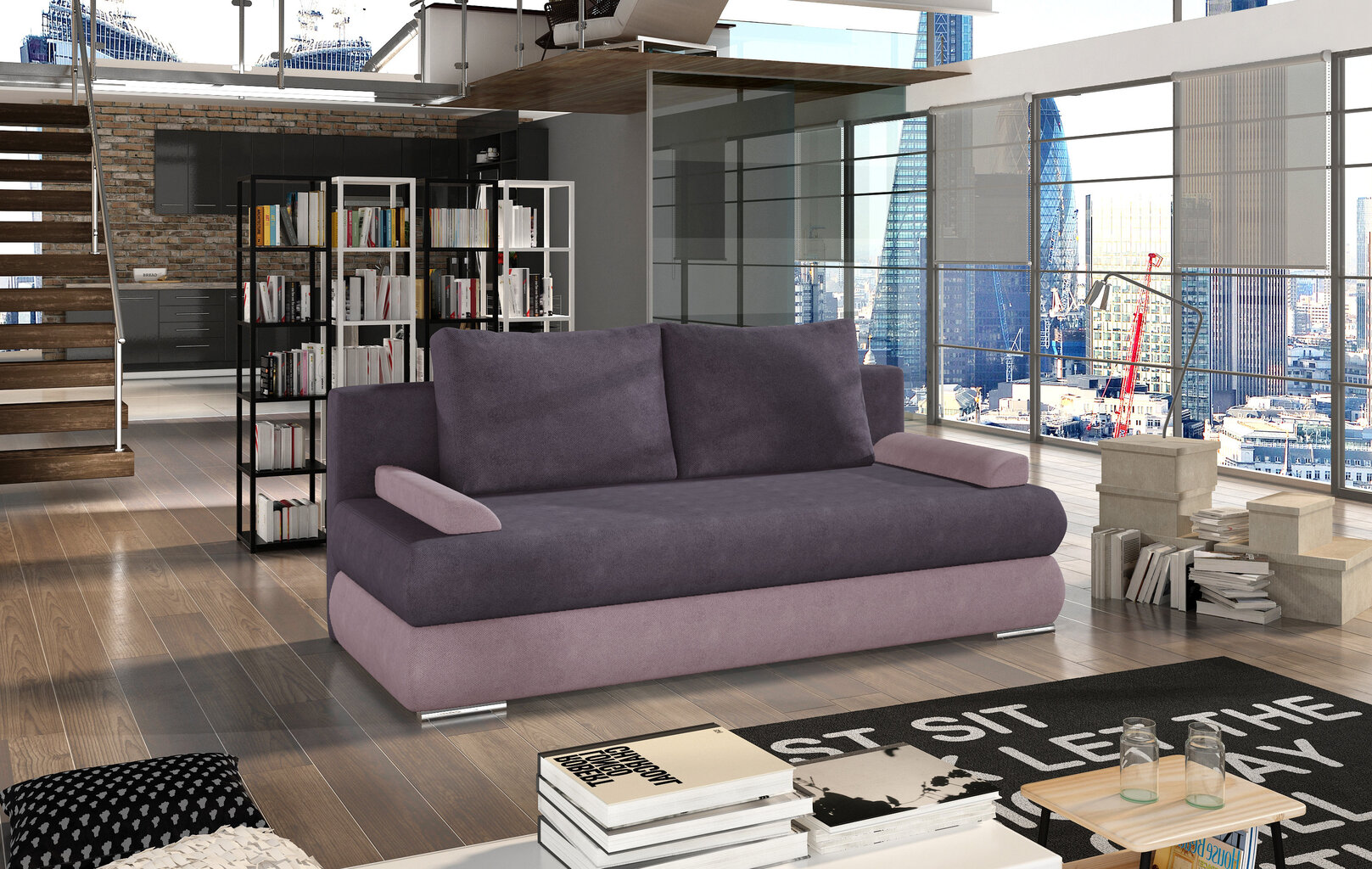 Sofa NORE Milo, violetinė kaina ir informacija | Sofos | pigu.lt