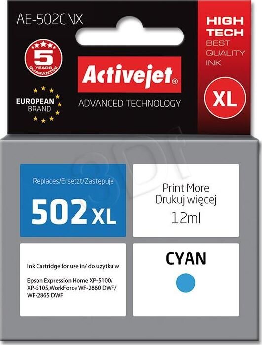 Rašalinio spausdintuvo kasetė Activejet AE-502CNX, žydra цена и информация | Kasetės rašaliniams spausdintuvams | pigu.lt