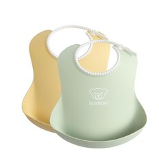 Мягкие слюнявчики Babybjörn, 2vnt, powder yellow/powder green цена и информация | Слюнявчики | pigu.lt