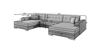 Универсальный мягкий угловой диван Vento, серый/белый цена и информация | Угловые диваны | pigu.lt
