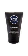 Очищающий гель для лица и бороды для мужчин Nivea Man Deep 100 мл цена и информация | Средства для очищения лица | pigu.lt