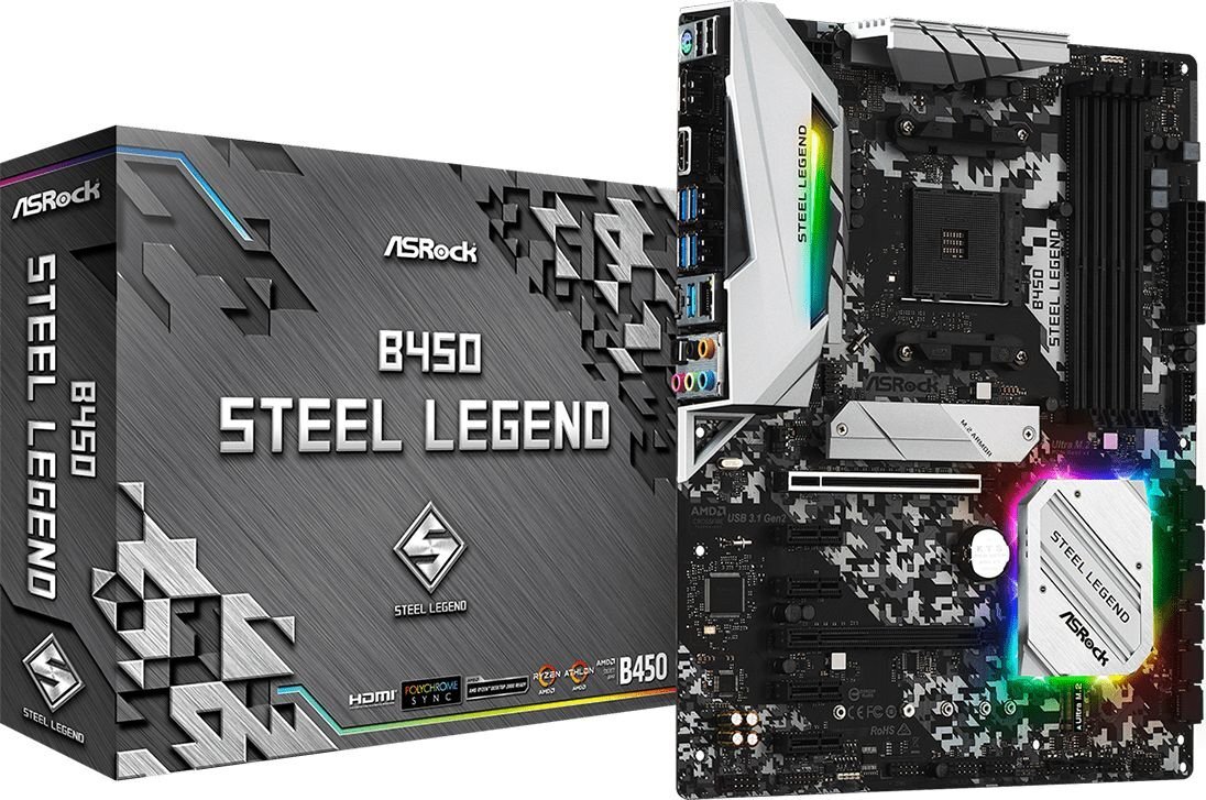 ASRock B450 STEEL LEGEND цена и информация | Pagrindinės plokštės | pigu.lt