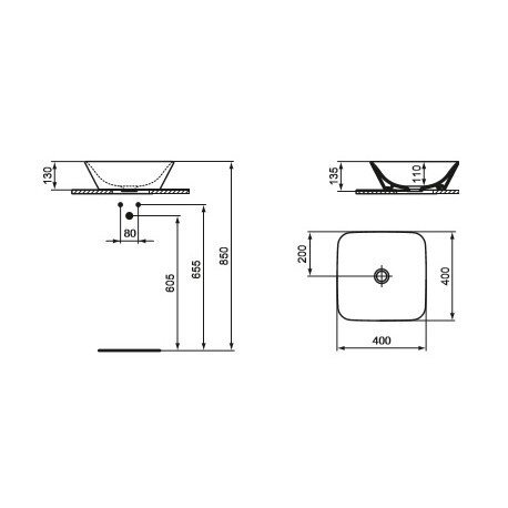 Pastatomas praustuvas Ideal Standard Connect Air, 40x40 cm kaina ir informacija | Praustuvai | pigu.lt