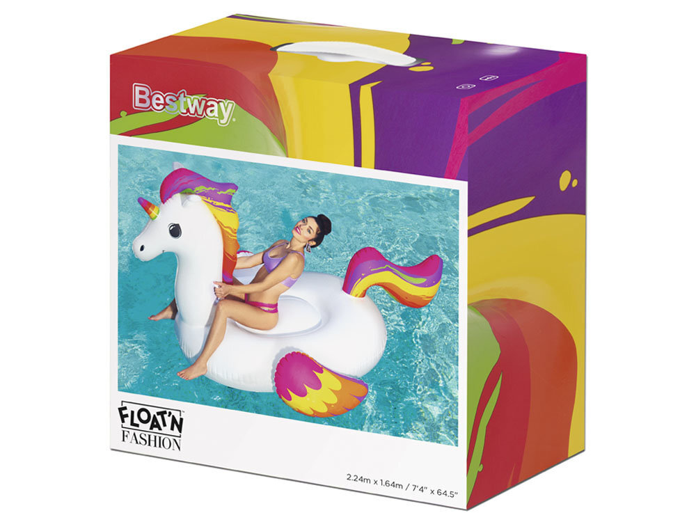Pripučiamas plaustas Bestway Unicorn, 224x164 cm kaina ir informacija | Pripučiamos ir paplūdimio prekės | pigu.lt