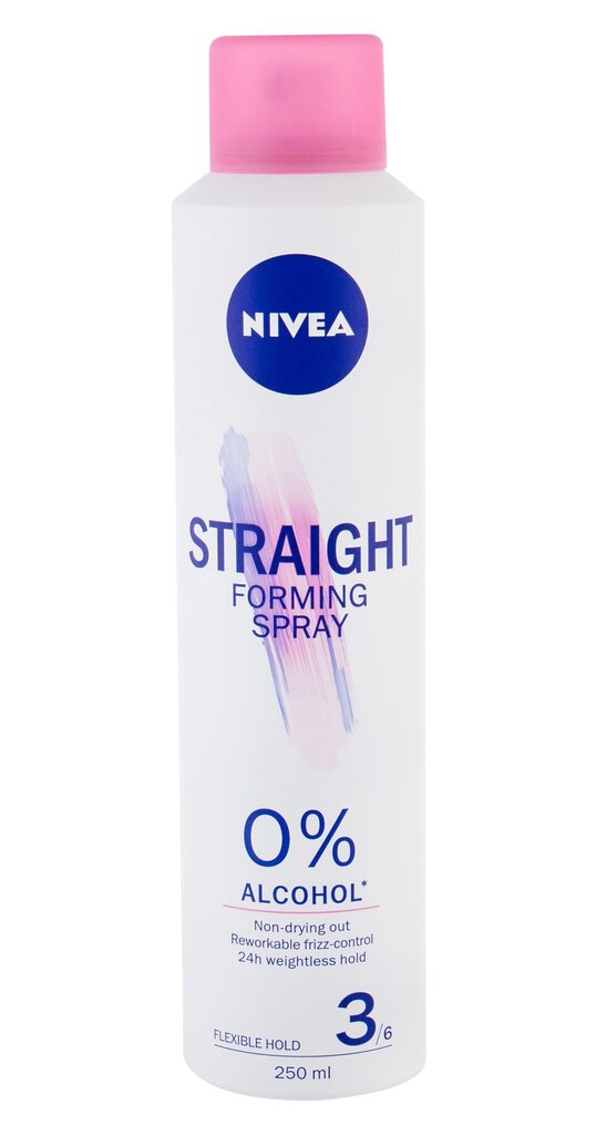 Garbanotų plaukų lakas Nivea Straight Forming 250 ml kaina ir informacija | Plaukų formavimo priemonės | pigu.lt