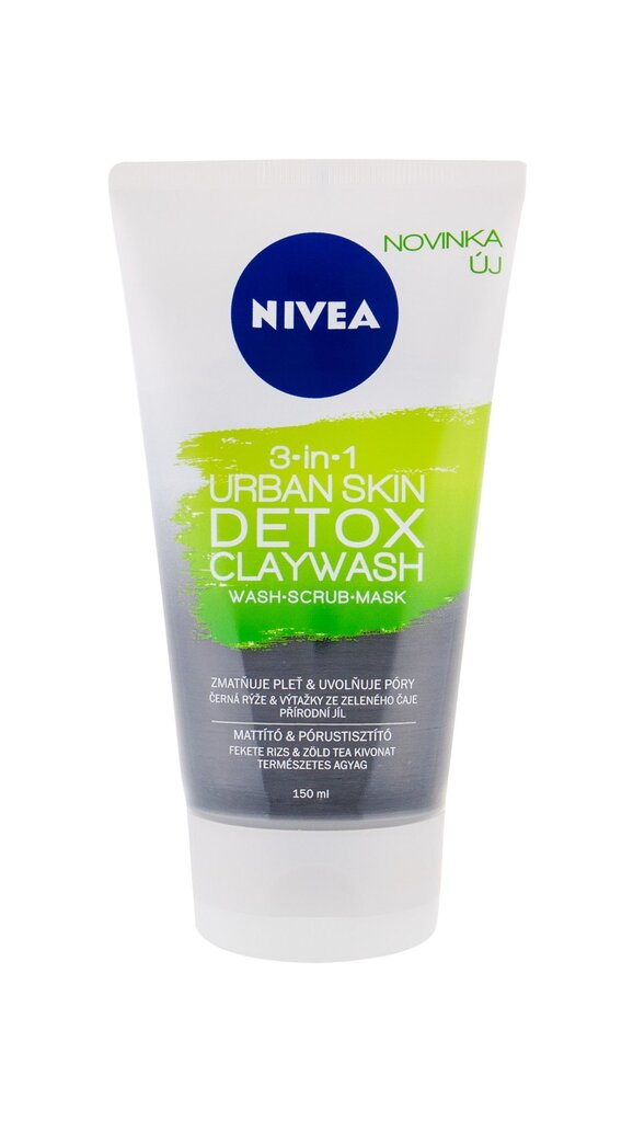 Detoksikuojantis veido prausiklis, šveitiklis ir kaukė viename Nivea Urban Skin 3in1 150 ml kaina ir informacija | Veido prausikliai, valikliai | pigu.lt