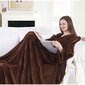 Pledas su rankovėmis Lazy Brown, 150x180 cm kaina ir informacija | Lovatiesės ir pledai | pigu.lt