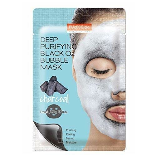 Giliai valanti burbulinė veido kaukė Purederm Black, O2 Bubble Charcoal, 20  g kaina | pigu.lt