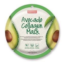 Коллагеновая маска для лица с экстрактом авокадо Purederm Avocado Collagen18 г цена и информация | Маски для лица, патчи для глаз | pigu.lt