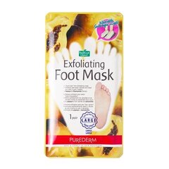 Скраб маска для ног - носки Purederm Exfoliating Large, 1 пара цена и информация | Кремы, лосьоны для тела | pigu.lt