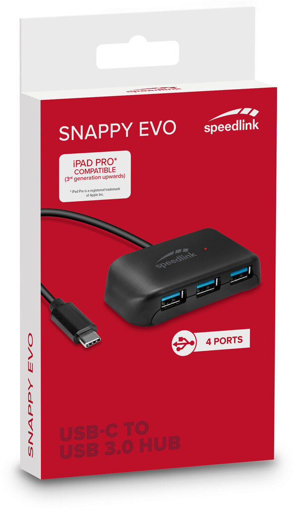 Speedlink nappy Evo USB-C 4-port (SL-140202) kaina ir informacija | Adapteriai, USB šakotuvai | pigu.lt