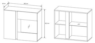 Vitrina Arco 96, ąžuolo/pilkos spalvos цена и информация | Laski Meble Мебель для прихожей | pigu.lt