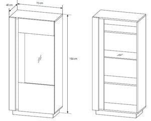 Vitrina Arco 72, baltos/ąžuolo spalvos цена и информация | Laski Meble Мебель и домашний интерьер | pigu.lt