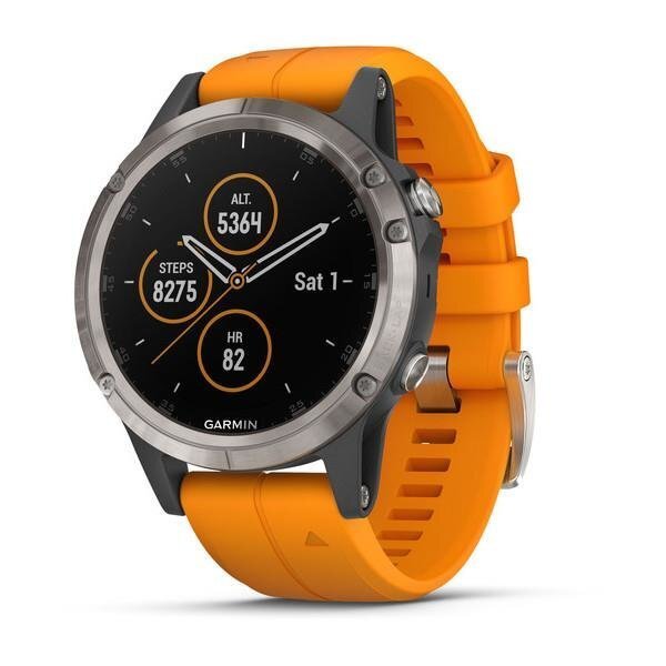 Garmin Fenix 5 Plus Sapphire, Orange 010-01988-05 kaina ir informacija | Išmanieji laikrodžiai (smartwatch) | pigu.lt