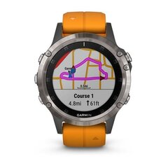 Garmin fēnix® 5 Plus Sapphire Titanium/Ember Orange цена и информация | Смарт-часы (smartwatch) | pigu.lt