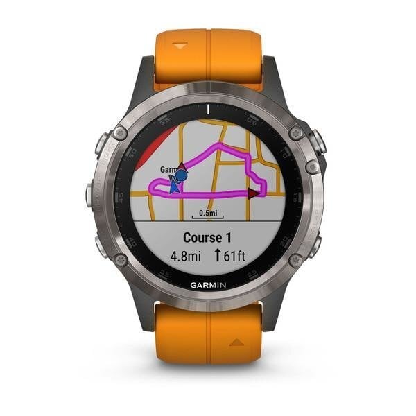 Garmin fēnix® 5 Plus Sapphire Titanium/Ember Orange kaina ir informacija | Išmanieji laikrodžiai (smartwatch) | pigu.lt