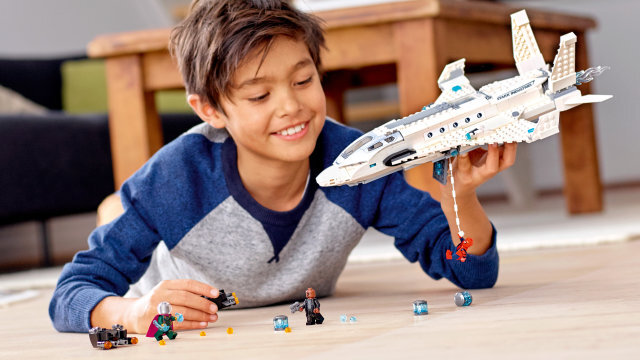 76130 LEGO® Super Heroes Starko reaktyvinis lėktuvas ir dronų puolimas kaina ir informacija | Konstruktoriai ir kaladėlės | pigu.lt