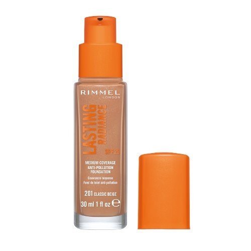 Makiažo pagrindas Rimmel Lasting Radiance Anti-Pollution Foundation 100 Ivory, 30 ml kaina ir informacija | Makiažo pagrindai, pudros | pigu.lt