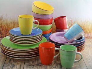 HTI keramikinių lėkščių komplektas Rainbow, 6 vnt kaina ir informacija | Indai, lėkštės, pietų servizai | pigu.lt
