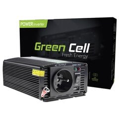 Green Cell galios keitiklis nuo 12 V iki 230 V 300W/600W Modifikuota sinuso banga kaina ir informacija | Įtampos keitikliai | pigu.lt