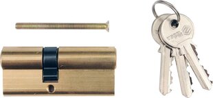 Spynos šerdelė 62mm, L31/31mm, su 3 raktais, žalvarinė Vorel 77200 kaina ir informacija | Spynos | pigu.lt