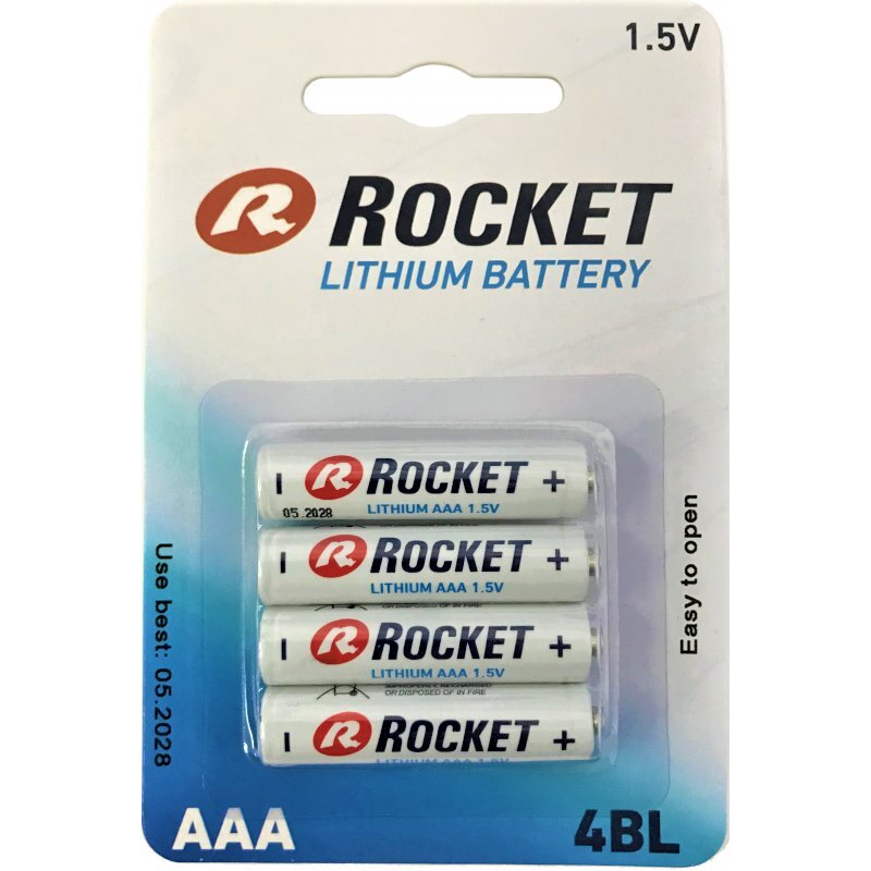 AAA elementai Rocket Lithium, 4 vnt. kaina ir informacija | Elementai | pigu.lt