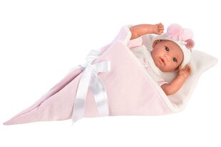 Verkianti lėlė kūdikis mergaitė su pleduku Llorens 63632, 37 cm kaina ir informacija | Žaislai mergaitėms | pigu.lt