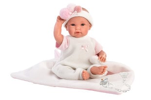 Verkianti lėlė kūdikis mergaitė su pleduku Llorens 63632, 37 cm kaina ir informacija | Žaislai mergaitėms | pigu.lt