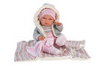 Lėlė kūdikis mergaitė su pleduku Llorens 73858, 38 cm kaina ir informacija | Žaislai mergaitėms | pigu.lt