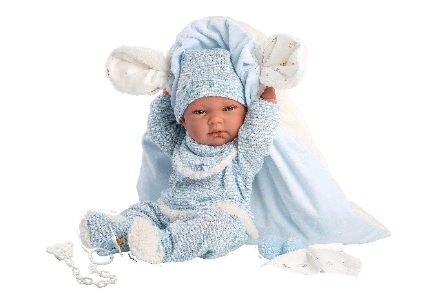 Lėlė kūdikis berniukas Nico su pagalvėle Llorens 73859, 38 cm kaina ir informacija | Žaislai mergaitėms | pigu.lt