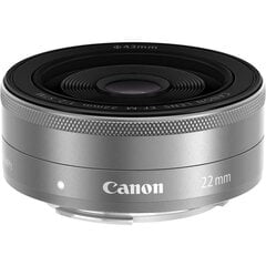 Canon EF-M 22mm f/2 STM silver (balta dėžutė) kaina ir informacija | Objektyvai | pigu.lt