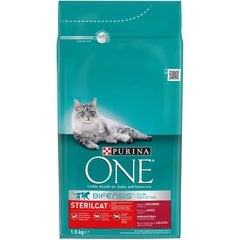 Корм Purina ONE для стерильных кошек стерильная с говядиной, 1.5 кг цена и информация | Сухой корм для кошек | pigu.lt