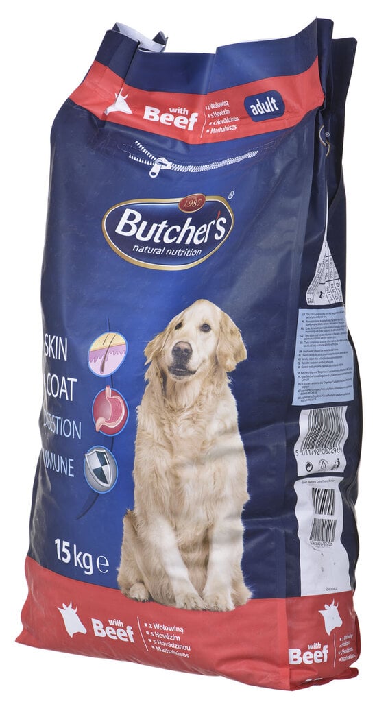 Sausas maistas šunims Butcher’s, su jautiena, 15 kg kaina ir informacija | Sausas maistas šunims | pigu.lt