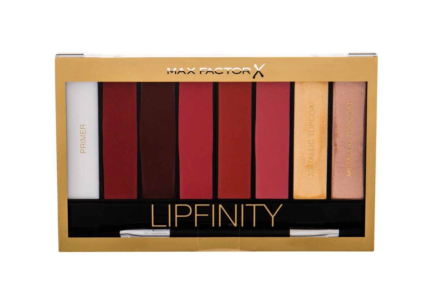 Lūpų dažų paletė Max Factor Lipfinity Designer 12 g, 04 Reds цена и информация | Lūpų dažai, blizgiai, balzamai, vazelinai | pigu.lt