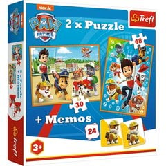 Набор пазлов и memo карточек Trefl Щенячий патруль (Paw Patrol) 30 + 48 + 24 д. цена и информация | Пазлы | pigu.lt